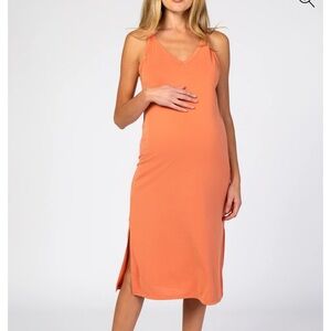 Pinkblush Maternity Women's Orange Midi Dress